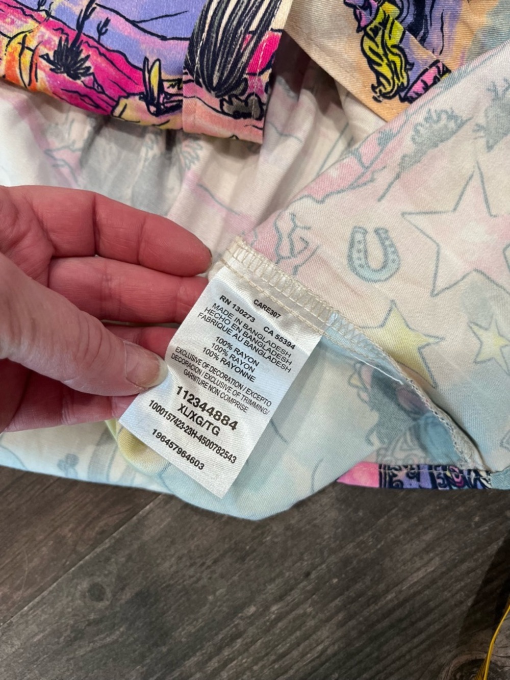 Wrangler X Barbie Girls Western Cowboy Rodeo Dress Pearl Snap Rainbow Sz XL New - Picture 12 of 12